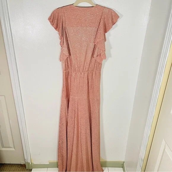 Sabina Musayev Topaz Flutter Sleeve Maxi Dress